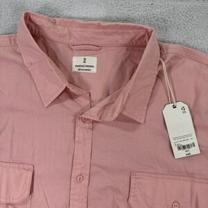 NWT Mutual Weave Button Up Shirt Soft Peach Short Sleeve 4XLT Tall Casual Preppy